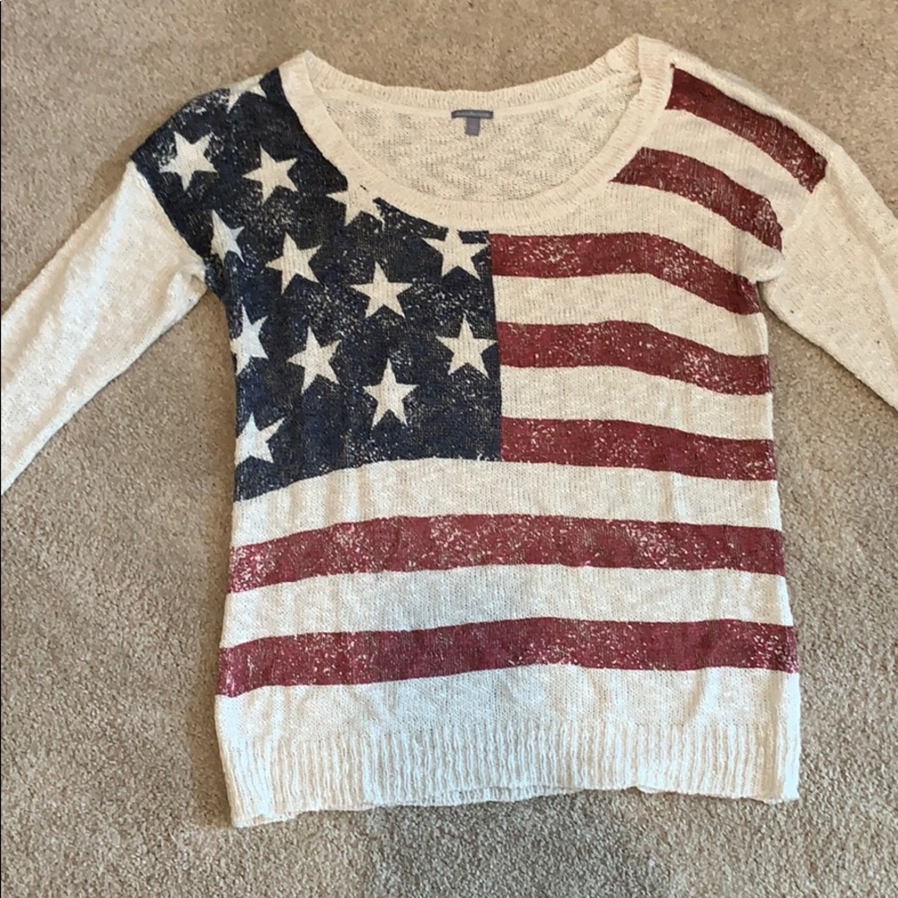American Flag light sweater